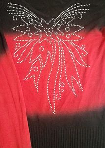 Red &amp; Black Embellished Top