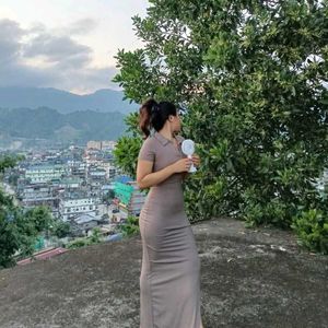 Brown Midi Shirt Dress