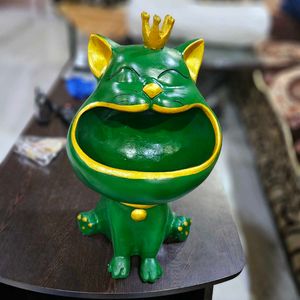 Lucky Big Mouth Cat Storage Green