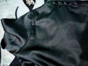 SSS black satin shirt