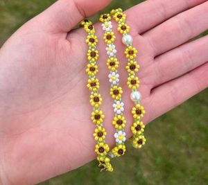 Sunflower Beaded Bracelet - Pack Of 6