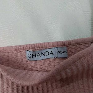 Cute Coquette Square Neck Pink Crop Top