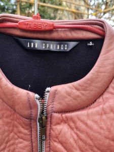 Stylish Pink Faux Leather Jacket