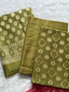 Premium Banarasi unstitched suit set with dupatta