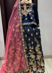 Embroidered Blue Lehenga Choli