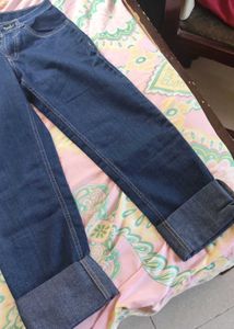 Blue Denim Straight Fit Pant
