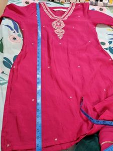 Rani Color Kurta and Pallazo Set