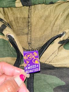 Camo Hoodie with Cartoon Details