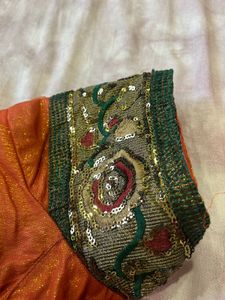 Heavy Net Embroidered Saree with Blouse &amp;Petticoat