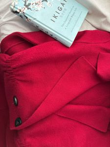 Elegant Red Over Coat+ Bag Free