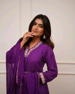 AC651 Pant Kurta Dupatta Purple 💜