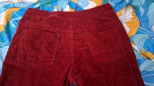 Maroon Velvet Pants