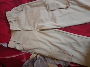 Beige Cargo Trousers