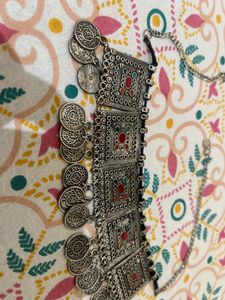 Vintage Silver Tone Tribal Necklace