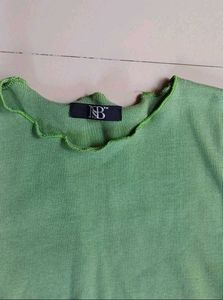Cute Green Long Sleeve Top