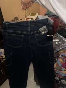 Dark Blue Women's Cargo Jeans