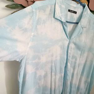 Mens Blue Tie-Dye Shirt