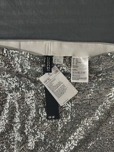H&amp;M Silver Sequin Mini Skirt