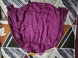 Purple Button-Up Long Sleeve Top