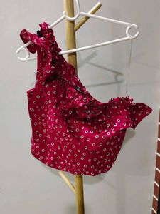 One Shoulder Red Top