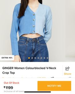 Blue Colorblock CropTop