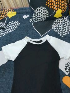 Black &amp; White Raglan Dress