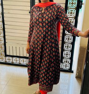 Floral Print Anarkali Kurta