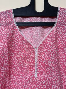 Pink Printed Kurta
