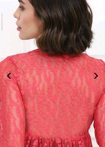 Red Lace Long Sleeve Top