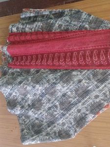 Elegant Red &amp; Grey Kurta with full flair