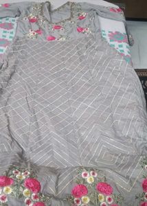 floor length kurta and dupatta with pyjami
