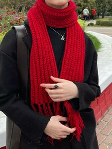 Mikasa famous Red Knitted Scarf