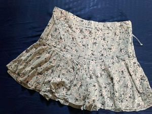 Floral Print Mini Skirt With Shorts Inside