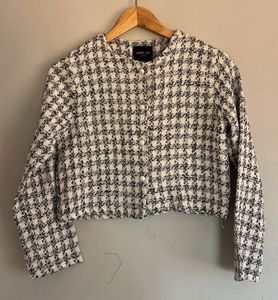 Houndstooth Cropped Jacket