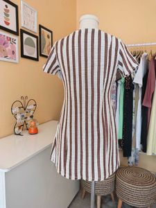 Striped Button-Down Mini Dress