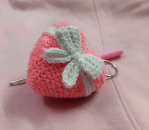 Velentine Special Heart Keychain, Crochet Keychain