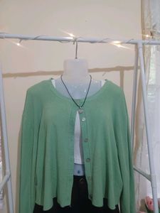 Light Green Button Down  Cardigan