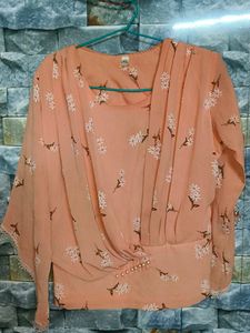 Peach Floral Top - XL