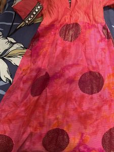 Coral &amp; Pink Ethnic Dress
