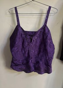 Vintage Purple Beaded Cami Top
