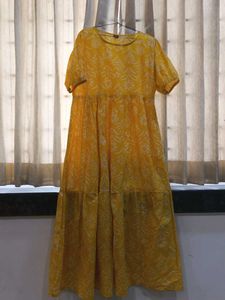 Yellow Floral Print Maxi Dress