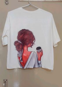 White Printed Tee Shirt - Women