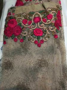 Bridal Embroidered Saree( Fine Net) Heavy