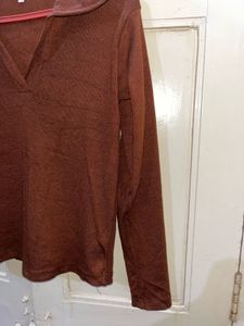 Brown Long Sleeve Top