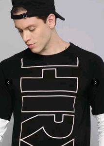 HRX Black Printed T-Shirt