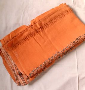 Orange Floral Embroidered Shawl Scarfs Stoles 🧣