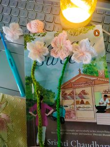 crochet flower bookmark