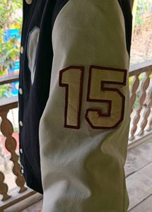 LEATHER VARSITY JACKET BY CHUNGANG UNIVERSITY