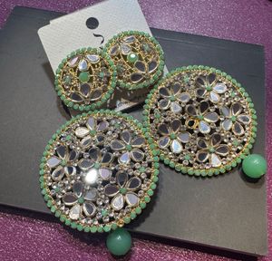 Statement Earrings - Mint Green