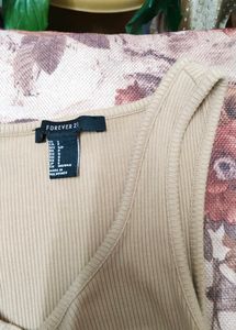 Tan Colour Tied Up Sleevless Bodycon dress